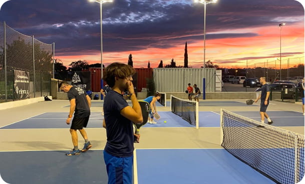 Evening play on courts